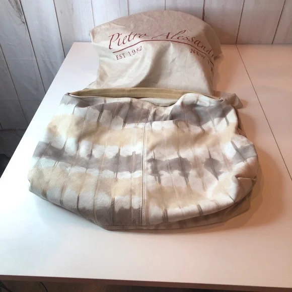 PIETRA ALESSANDEA Soft Leather Hobo bag double straps Large handbag. NWOT - Picture 2 of 15